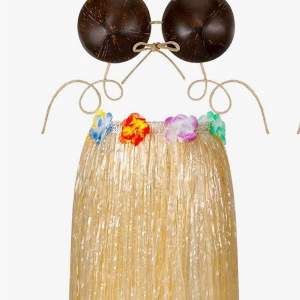 Hawaiian Hula Skirt with Coconut Top